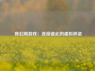  我们用游戏：连接彼此的虚拟桥梁
