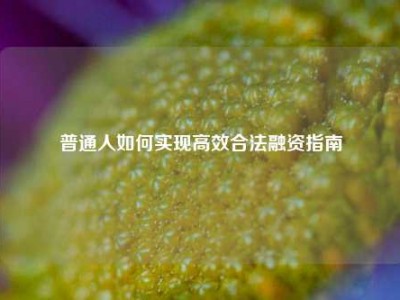 普通人如何实现高效合法融资指南