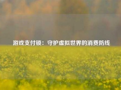  游戏支付锁：守护虚拟世界的消费防线