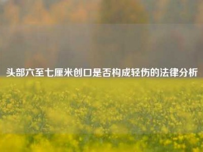 头部六至七厘米创口是否构成轻伤的法律分析