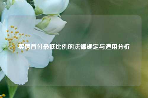 买房首付最低比例的法律规定与适用分析