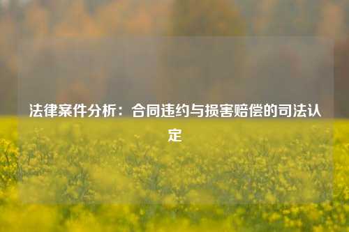法律案件分析：合同违约与损害赔偿的司法认定