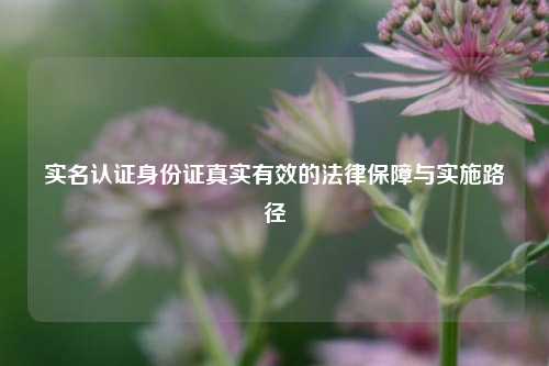 实名认证身份证真实有效的法律保障与实施路径