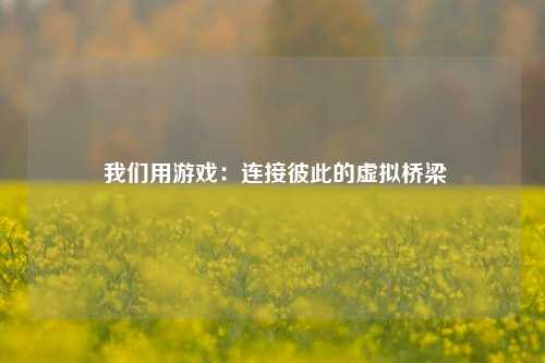  我们用游戏：连接彼此的虚拟桥梁
